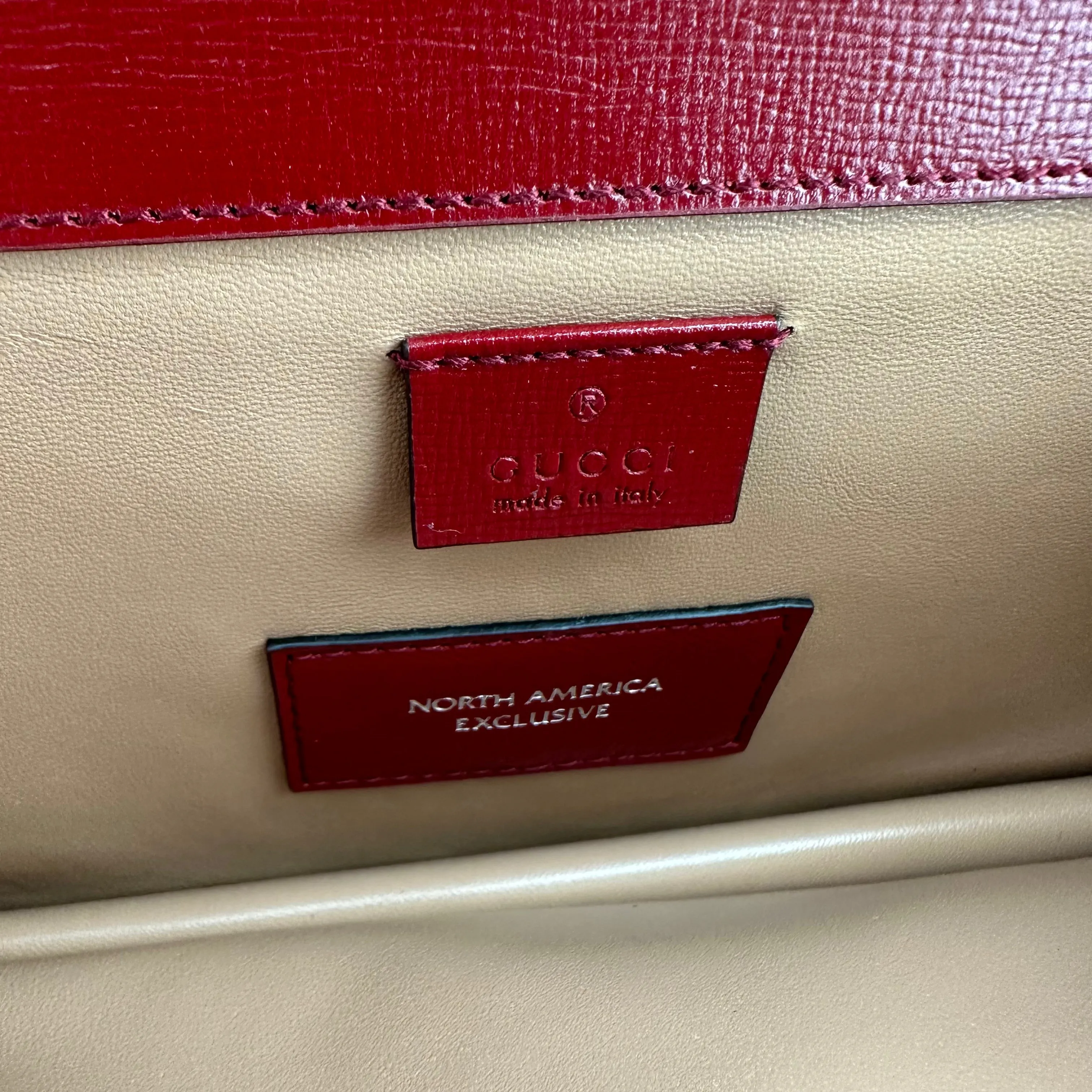 Gucci Small Dionysus Shoulder Bag in Ivory and Blue with Red Trim
