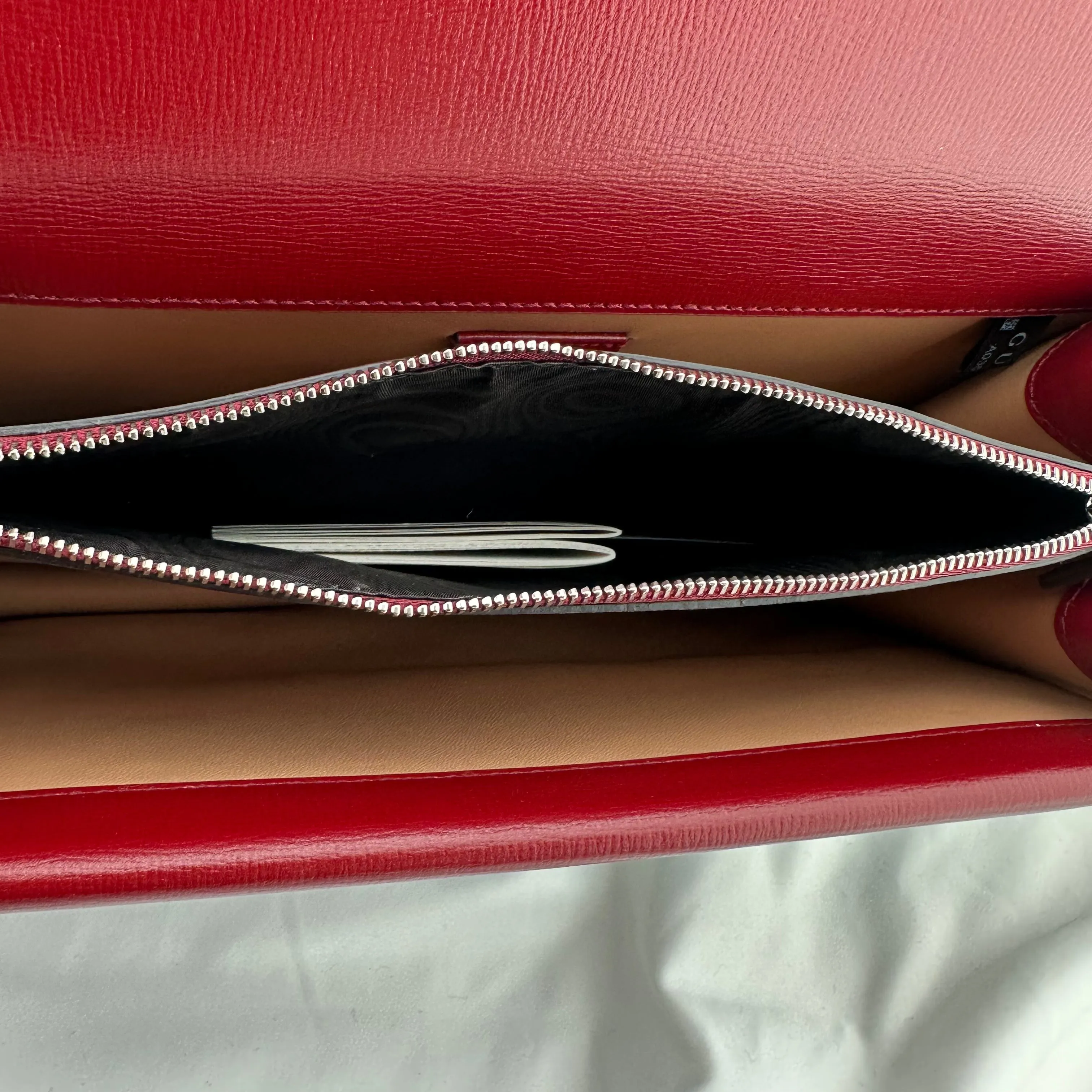 Gucci Small Dionysus Shoulder Bag in Ivory and Blue with Red Trim