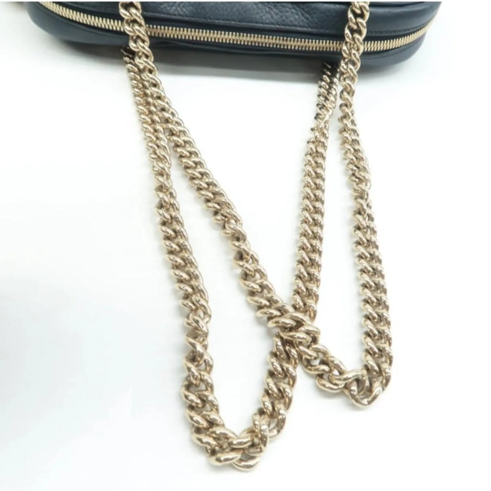 GUCCI Soho Navy Leather Shoulder Bag