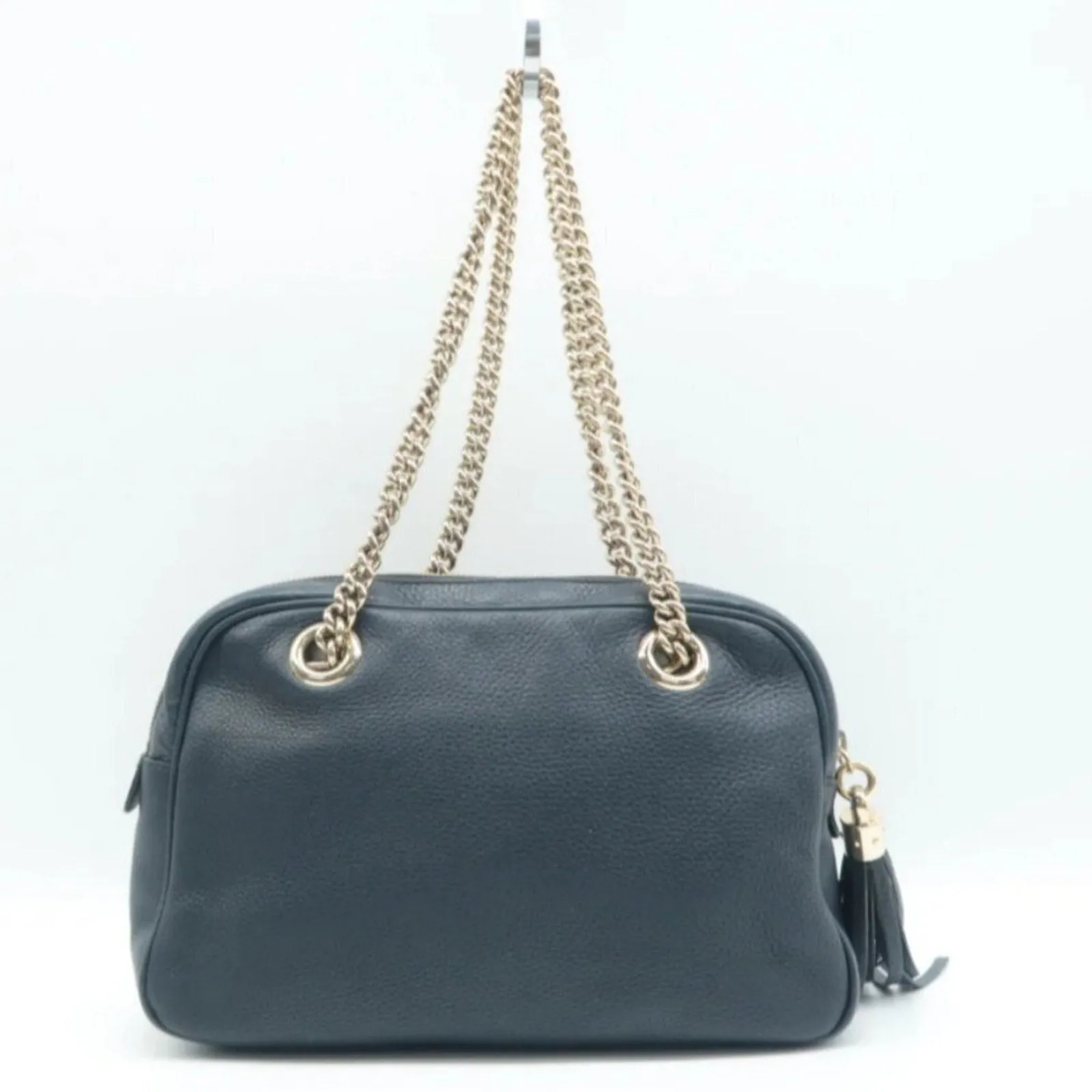 GUCCI Soho Navy Leather Shoulder Bag