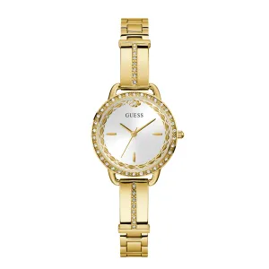 Guess Women's Watch Gold Tone Case White Dial Quartz
