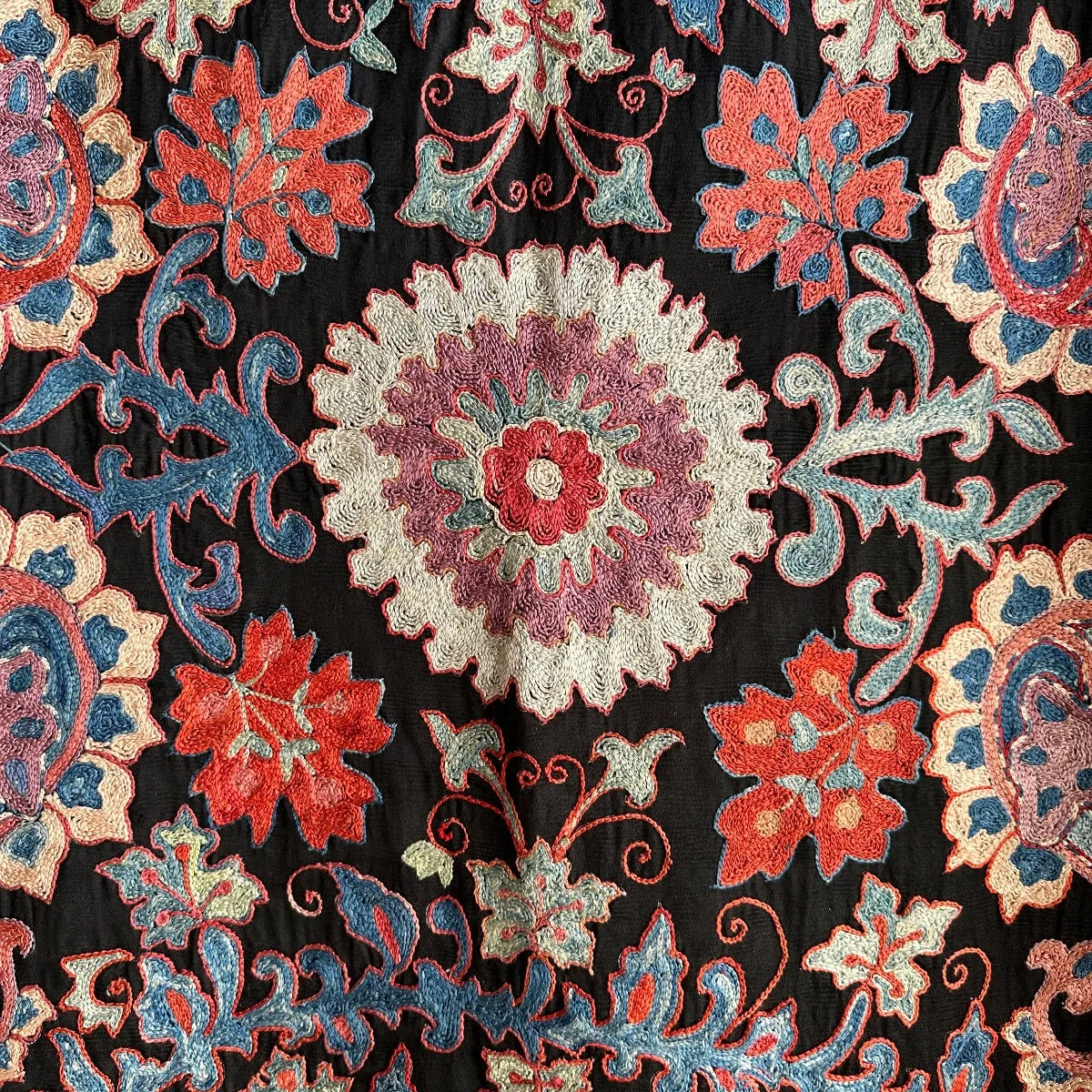 Hand Stitched All Silk Suzani (CSSU240722 | 27 x 90 1/2")