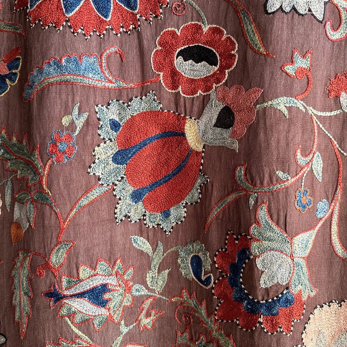 Hand Stitched All Silk Suzani (SU240322 | 28 x 127")