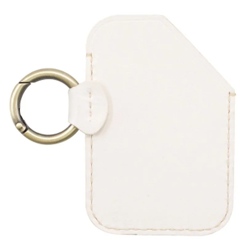 HANDMADE LEATHER CUTE Women CARD Holder Keychain PERSONALIZED MONOGRAMMED GIFT CUSTOM Wallet Card Holder keyring