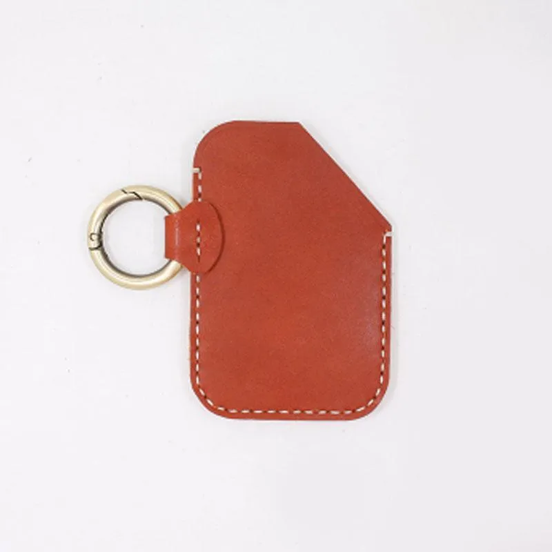 HANDMADE LEATHER CUTE Women CARD Holder Keychain PERSONALIZED MONOGRAMMED GIFT CUSTOM Wallet Card Holder keyring