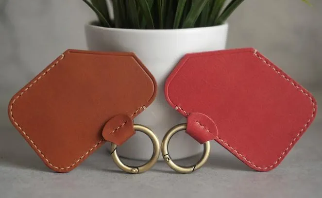 HANDMADE LEATHER CUTE Women CARD Holder Keychain PERSONALIZED MONOGRAMMED GIFT CUSTOM Wallet Card Holder keyring