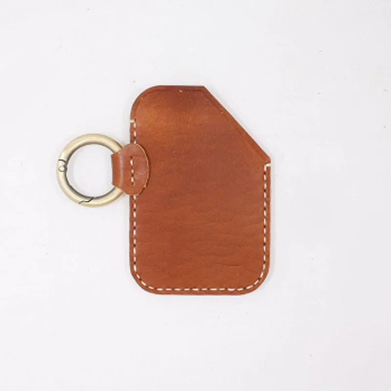 HANDMADE LEATHER CUTE Women CARD Holder Keychain PERSONALIZED MONOGRAMMED GIFT CUSTOM Wallet Card Holder keyring