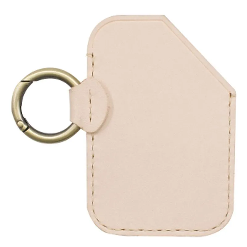HANDMADE LEATHER CUTE Women CARD Holder Keychain PERSONALIZED MONOGRAMMED GIFT CUSTOM Wallet Card Holder keyring