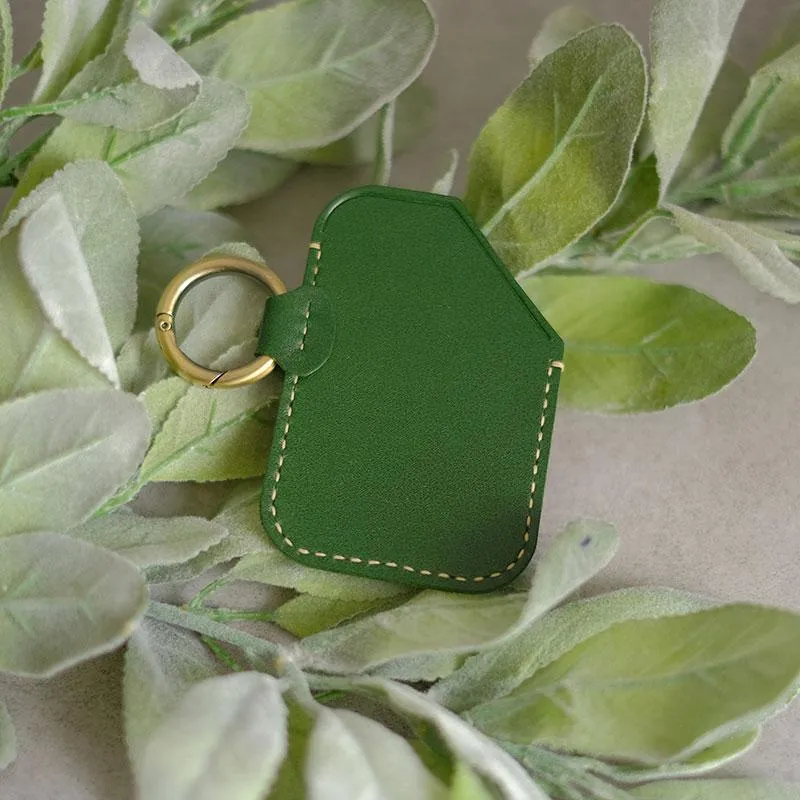 HANDMADE LEATHER CUTE Women CARD Holder Keychain PERSONALIZED MONOGRAMMED GIFT CUSTOM Wallet Card Holder keyring