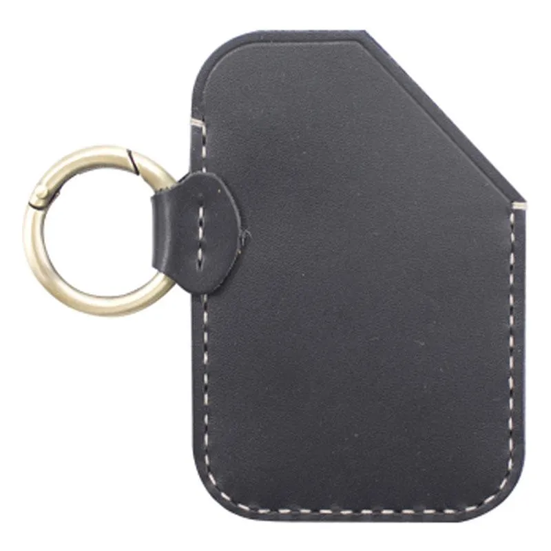HANDMADE LEATHER CUTE Women CARD Holder Keychain PERSONALIZED MONOGRAMMED GIFT CUSTOM Wallet Card Holder keyring