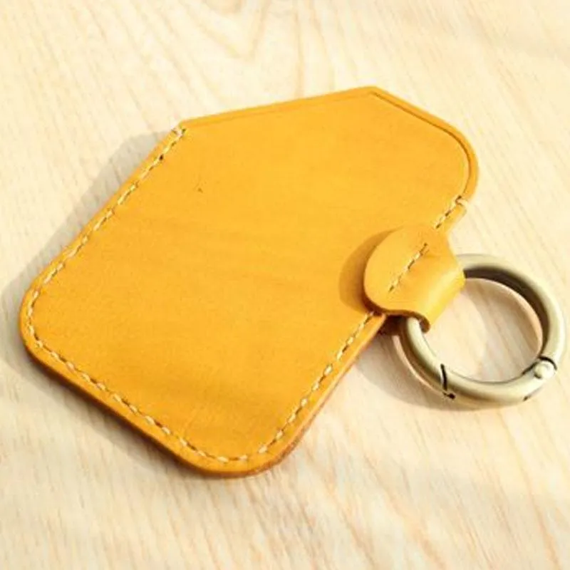 HANDMADE LEATHER CUTE Women CARD Holder Keychain PERSONALIZED MONOGRAMMED GIFT CUSTOM Wallet Card Holder keyring