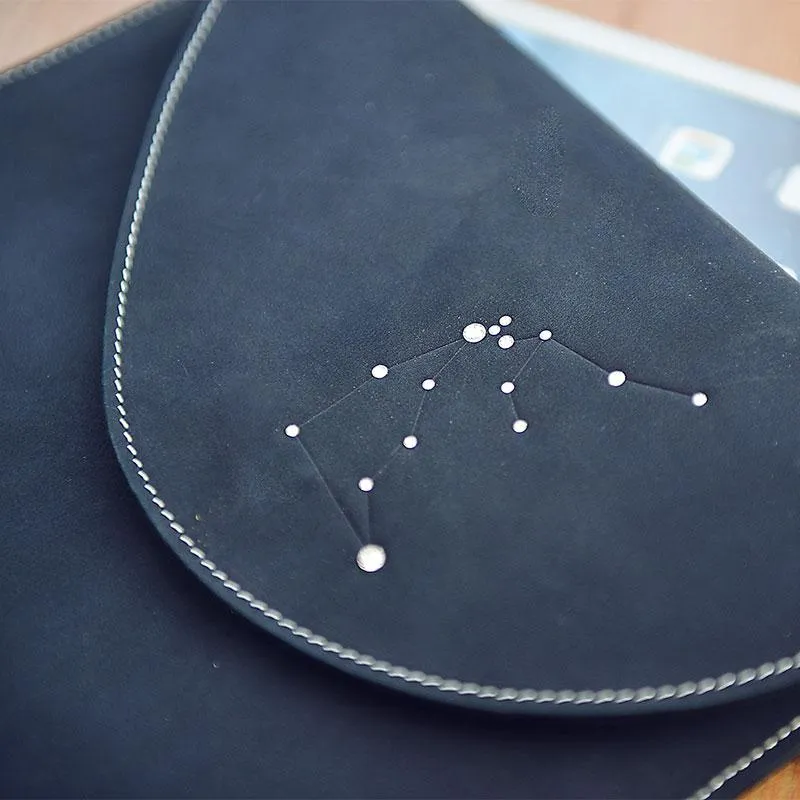 HANDMADE LEATHER CUTE Women Constellation ipad Air2 ipad mini2 Cover Case PERSONALIZED MONOGRAMMED GIFT CUSTOM Wallet