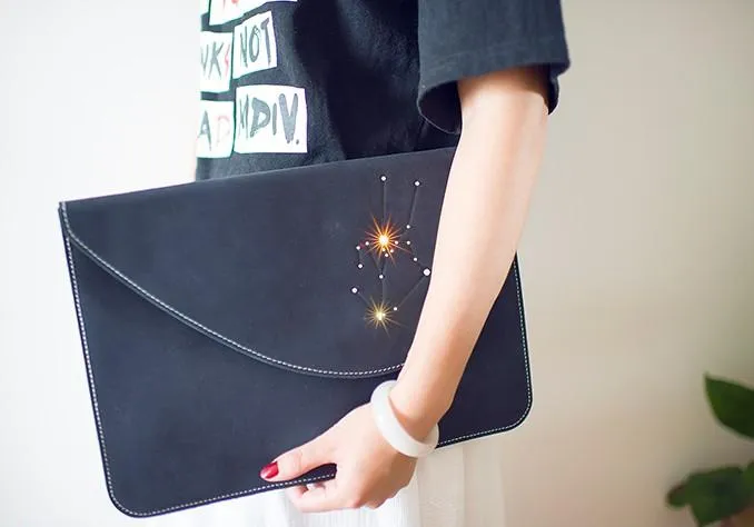 HANDMADE LEATHER CUTE Women Constellation ipad Air2 ipad mini2 Cover Case PERSONALIZED MONOGRAMMED GIFT CUSTOM Wallet