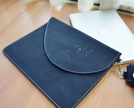 HANDMADE LEATHER CUTE Women Constellation Macbook Air 11inch 13inch Cover Case PERSONALIZED MONOGRAMMED GIFT CUSTOM Wallet