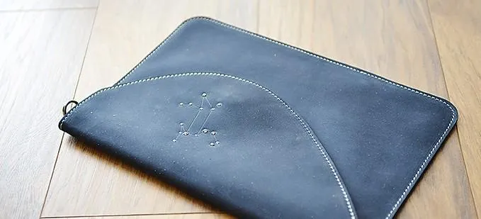 HANDMADE LEATHER CUTE Women Constellation Macbook Air 11inch 13inch Cover Case PERSONALIZED MONOGRAMMED GIFT CUSTOM Wallet