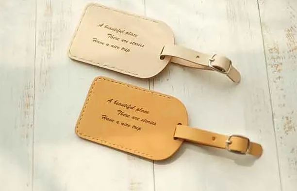 Handmade Leather Luggage Tag Personalized Monogrammed Gift Custom Women Wallet Graduation Gift