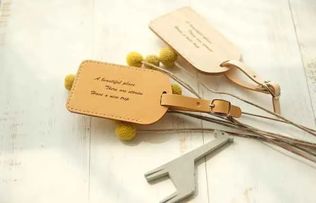 Handmade Leather Luggage Tag Personalized Monogrammed Gift Custom Women Wallet Graduation Gift