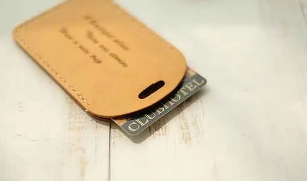 Handmade Leather Luggage Tag Personalized Monogrammed Gift Custom Women Wallet Graduation Gift