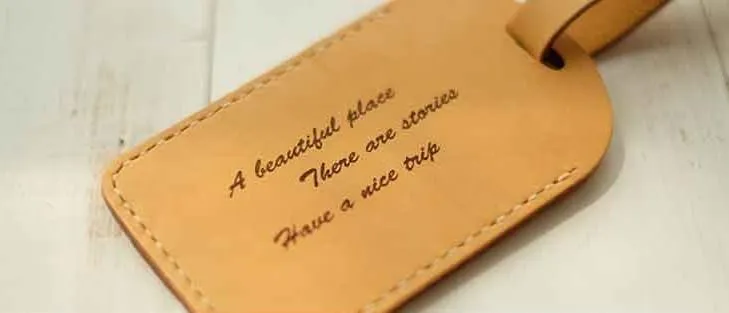 Handmade Leather Luggage Tag Personalized Monogrammed Gift Custom Women Wallet Graduation Gift