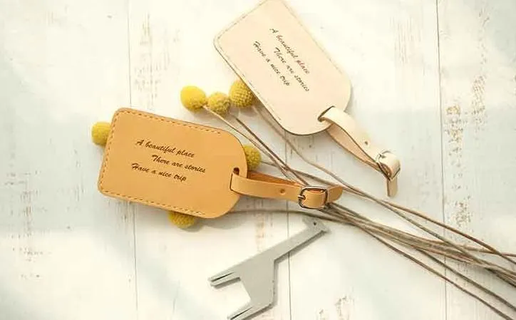 Handmade Leather Luggage Tag Personalized Monogrammed Gift Custom Women Wallet Graduation Gift