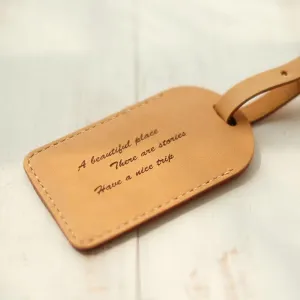 Handmade Leather Luggage Tag Personalized Monogrammed Gift Custom Women Wallet Graduation Gift