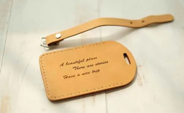 Handmade Leather Luggage Tag Personalized Monogrammed Gift Custom Women Wallet Graduation Gift