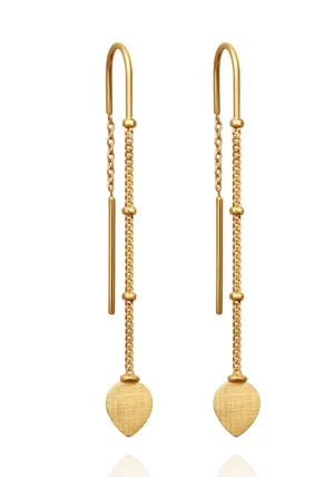 Hanging Lotus Earrings - Gold