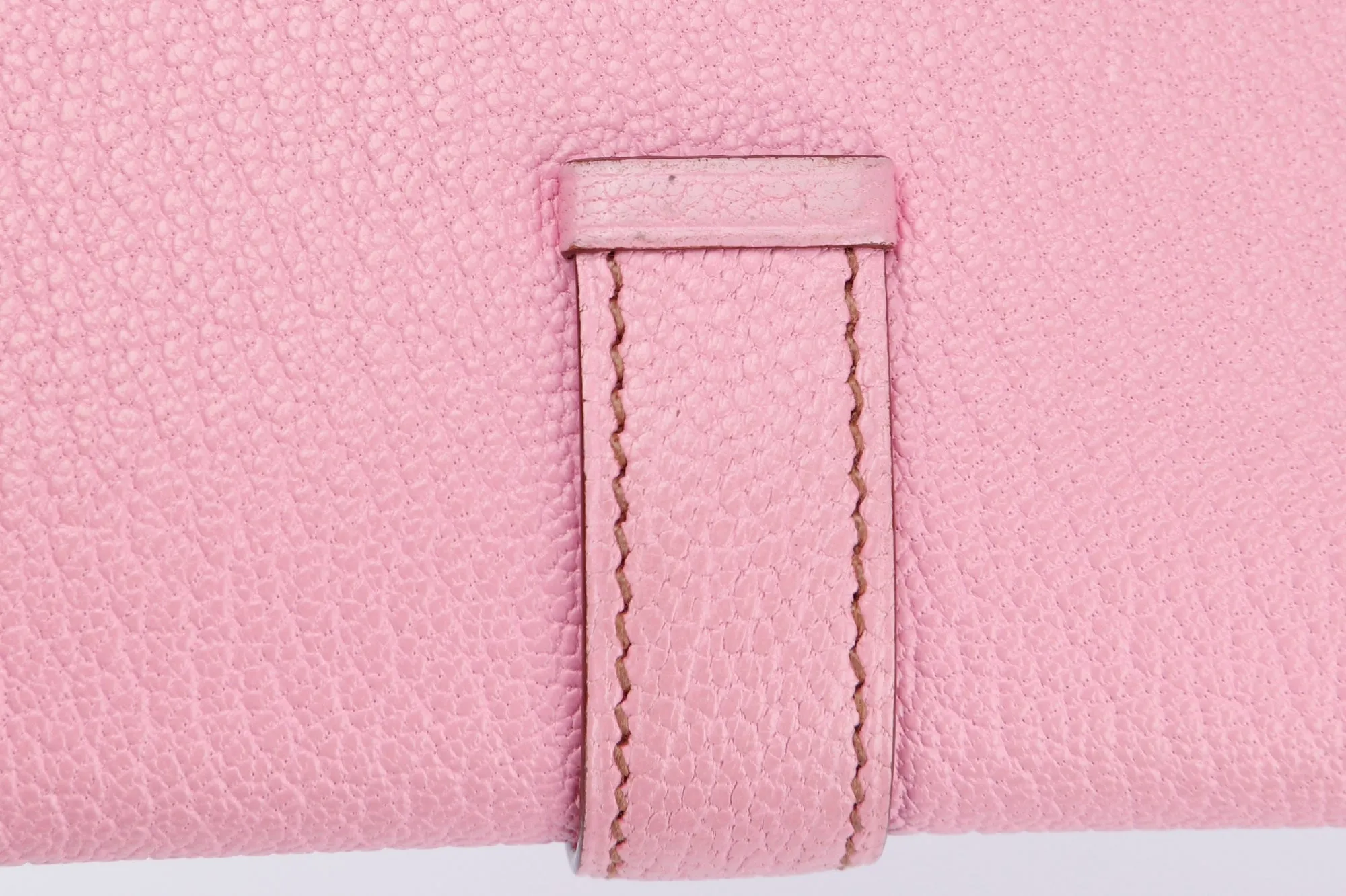 Hermes Bearn Wallet (Stamp M) Triple Fold Rose Sakura Chevre Leather, with Box