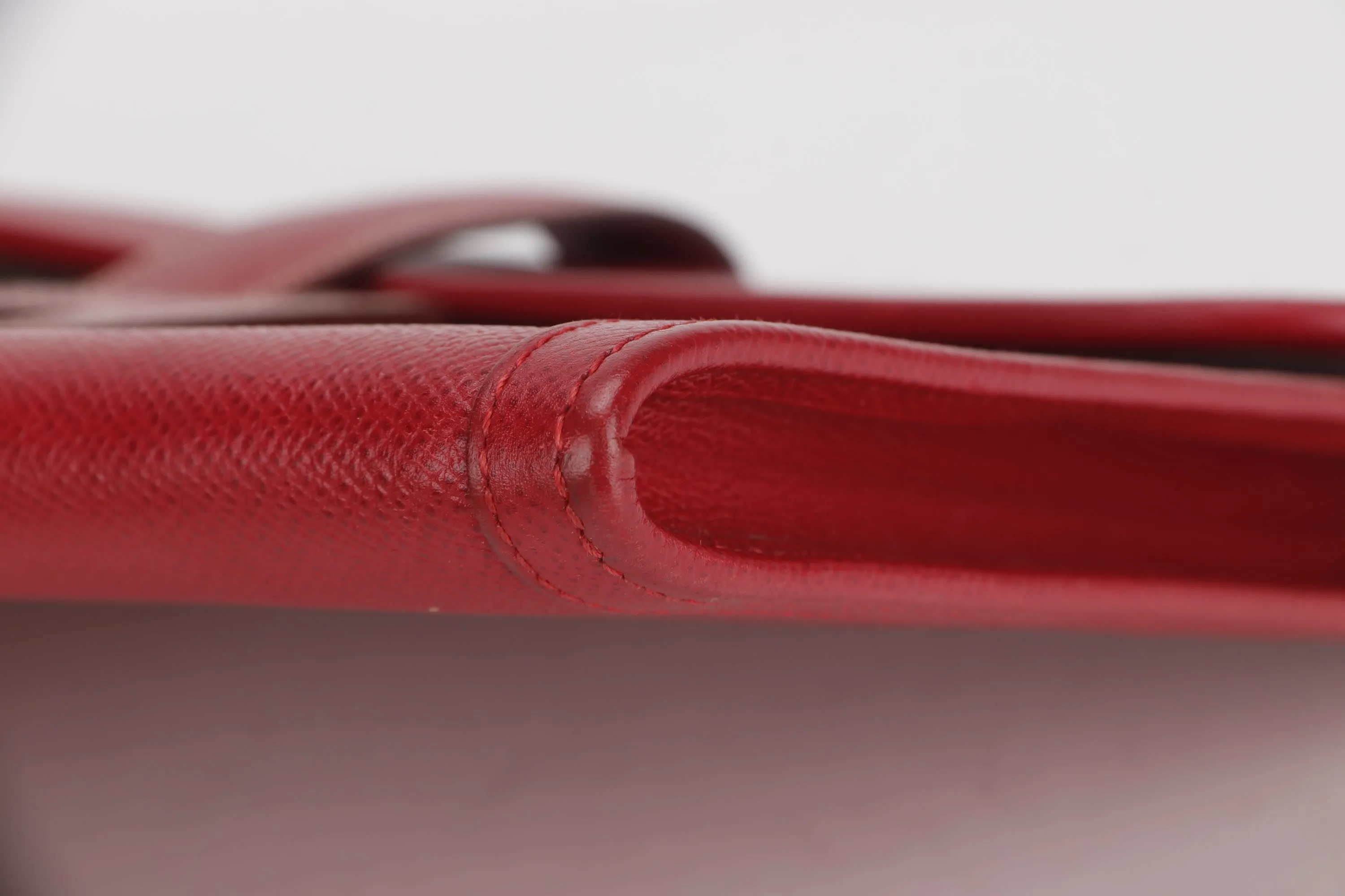 HERMES JEGE CLUTCH (NO STAMP) GRAIN COURCHEVEL RED LEATHER, WITH DUST COVER
