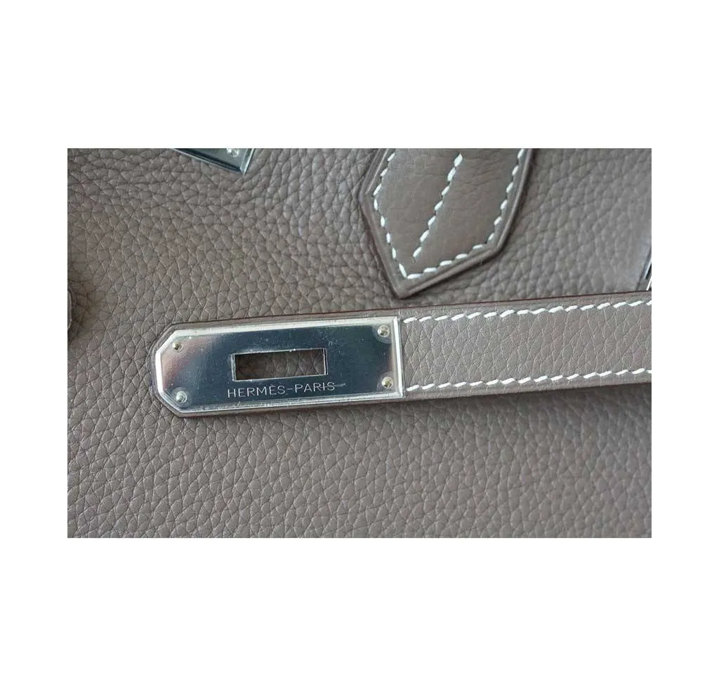 Hermès Birkin 35 Etoupe Clemence Bag PHW