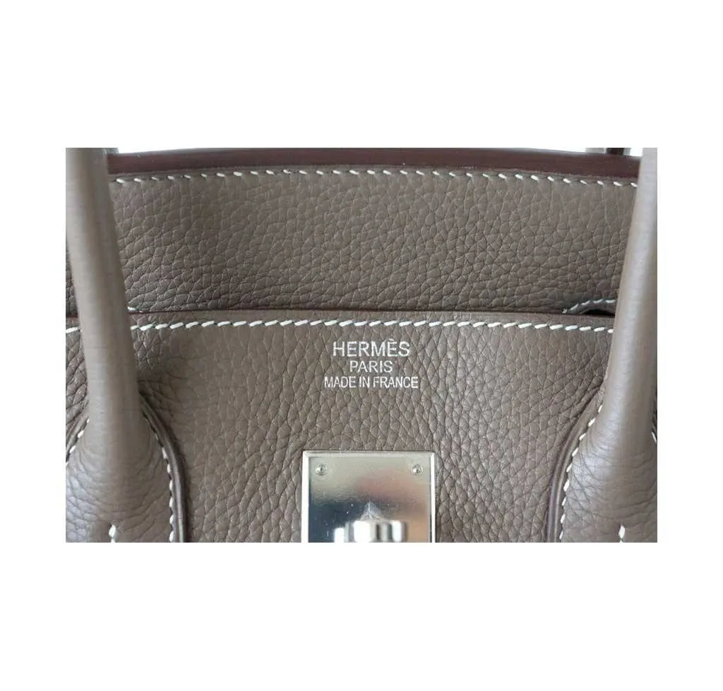 Hermès Birkin 35 Etoupe Clemence Bag PHW