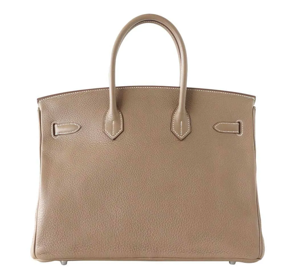 Hermès Birkin 35 Etoupe Clemence Bag PHW