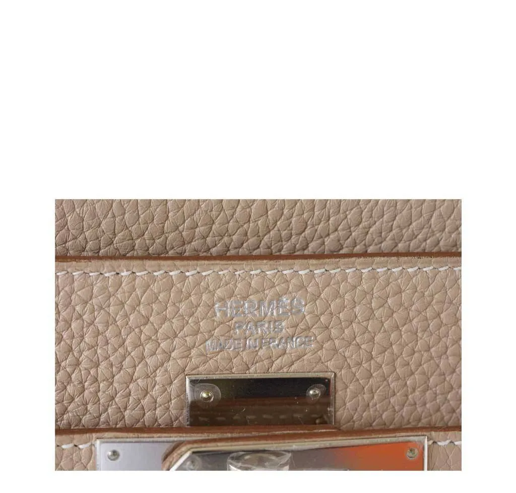 Hermès Kelly 35 Argile Supple Bag PHW