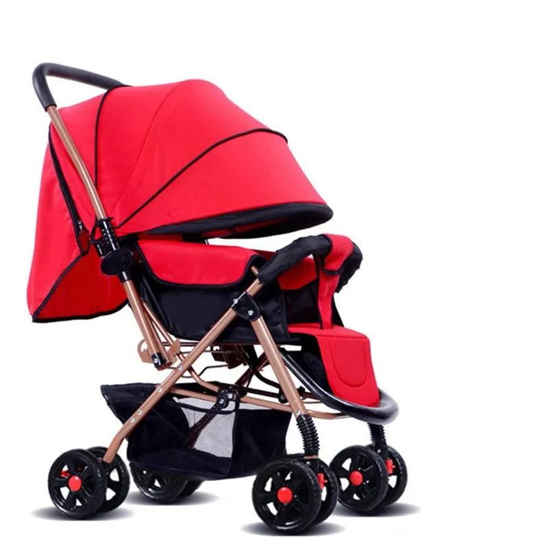 High Landscope Umbrella Baby Stroller Two Way Baby Trolley Portable Lying Baby Cart Width Sleeping Basket Newborn Pram carrinho