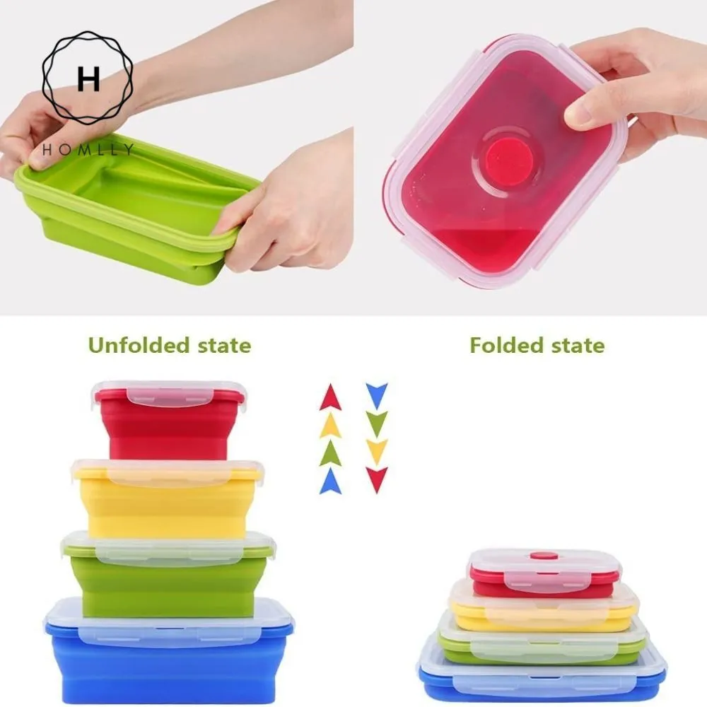 Homlly Collapsible Foldable Silicone Food Storage Container (BPA Free)