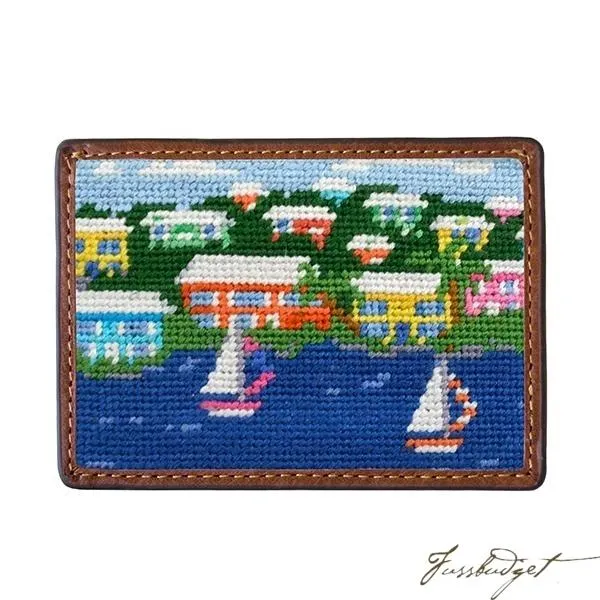 Island Time Needlepoint Card Wallet Final Sale