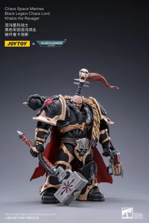 JoyToy Action Figure Warhammer 40K Black Legion Chaos Lord Khalos the Ravager