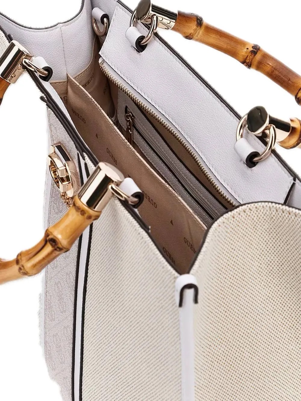 Kerima Bamboo 2 Cmprtmnt Tote - Natural Dove Logo