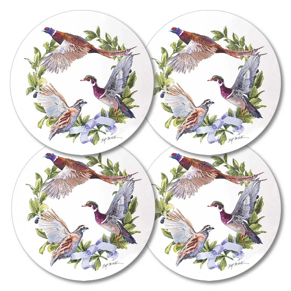 Kevin's Upland Wreath Coasters (Set of 4)