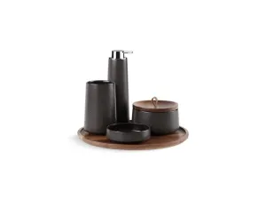 KOHLER K-29590-TB2 Bente Five-piece countertop accessory set, Ebony Pearl
