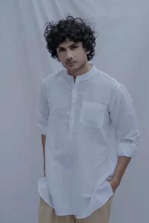 Kos-White Short kurta