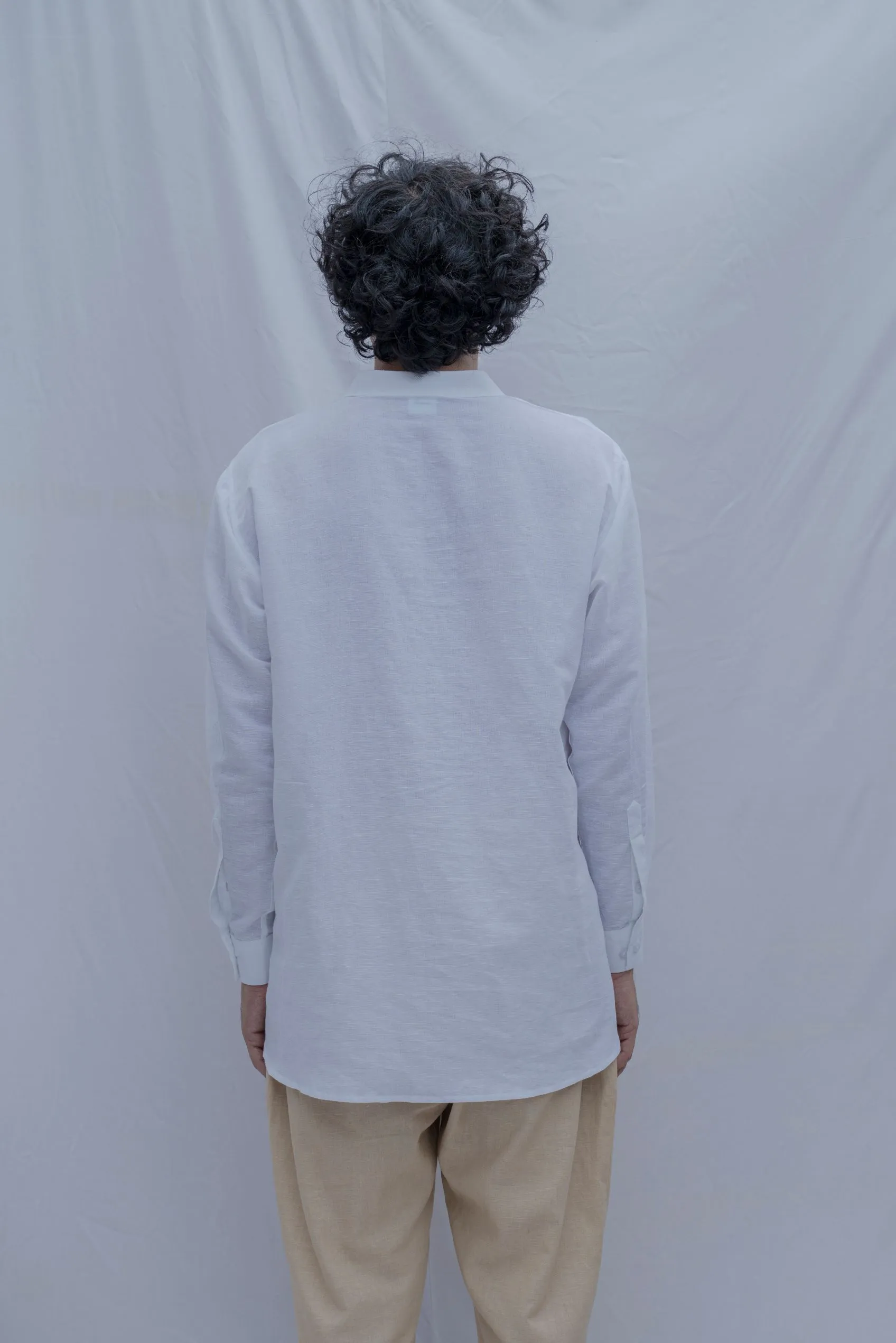 Kos-White Short kurta