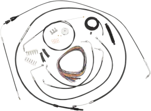 LA Choppers LA-8005KT2A-13B Complete Handlebar Cable and Brake Line Kit - Black Vinyl/Stainless