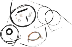 LA Choppers LA-8210KT2B-16B Complete Handlebar Cable and Brake Line Kit - Black Vinyl/Stainless