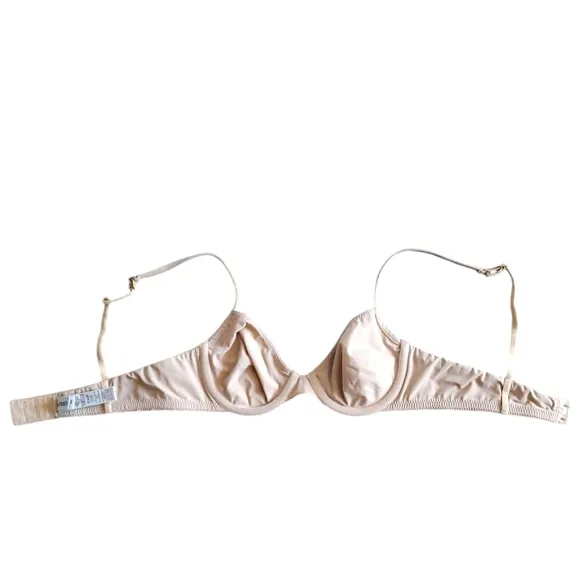 La Perla Second Skin Latte-coloured underwired non-padded bra US 32B Pale Beige