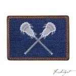Lacrosse Sticks Needlepoint Card Wallet