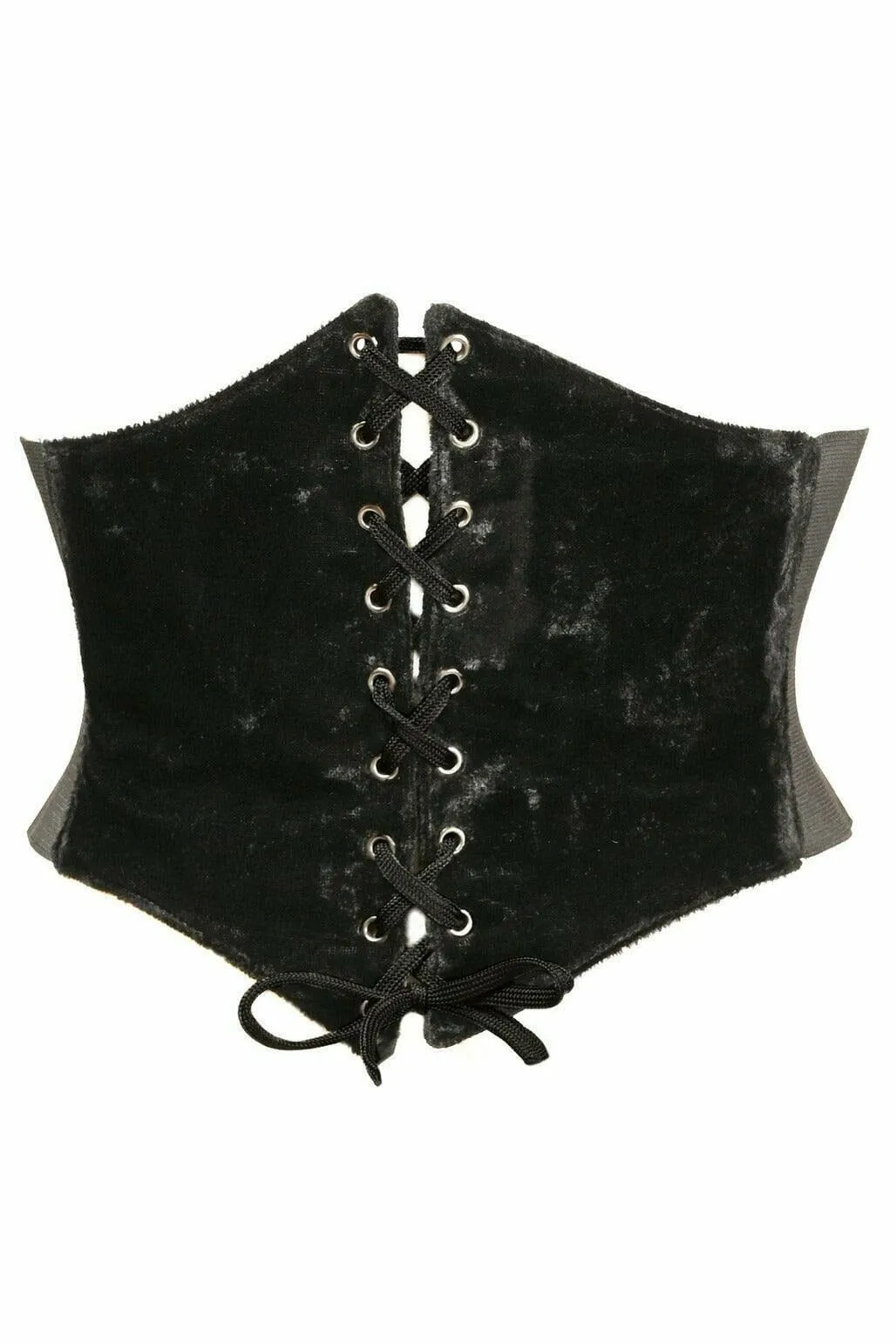 Lavish Black Velvet Corset Belt Cincher