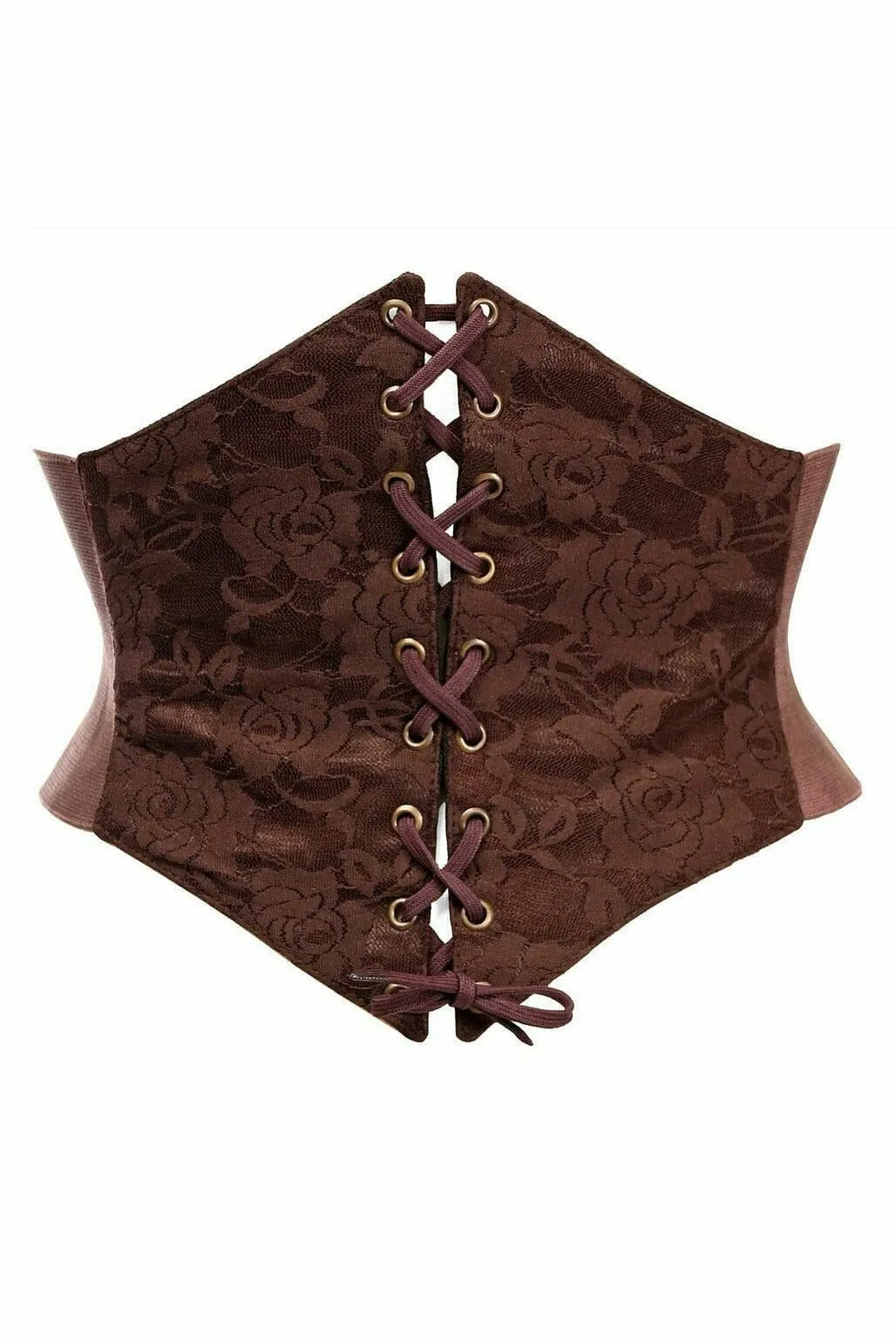 Lavish Dark Brown Lace Corset Belt Cincher