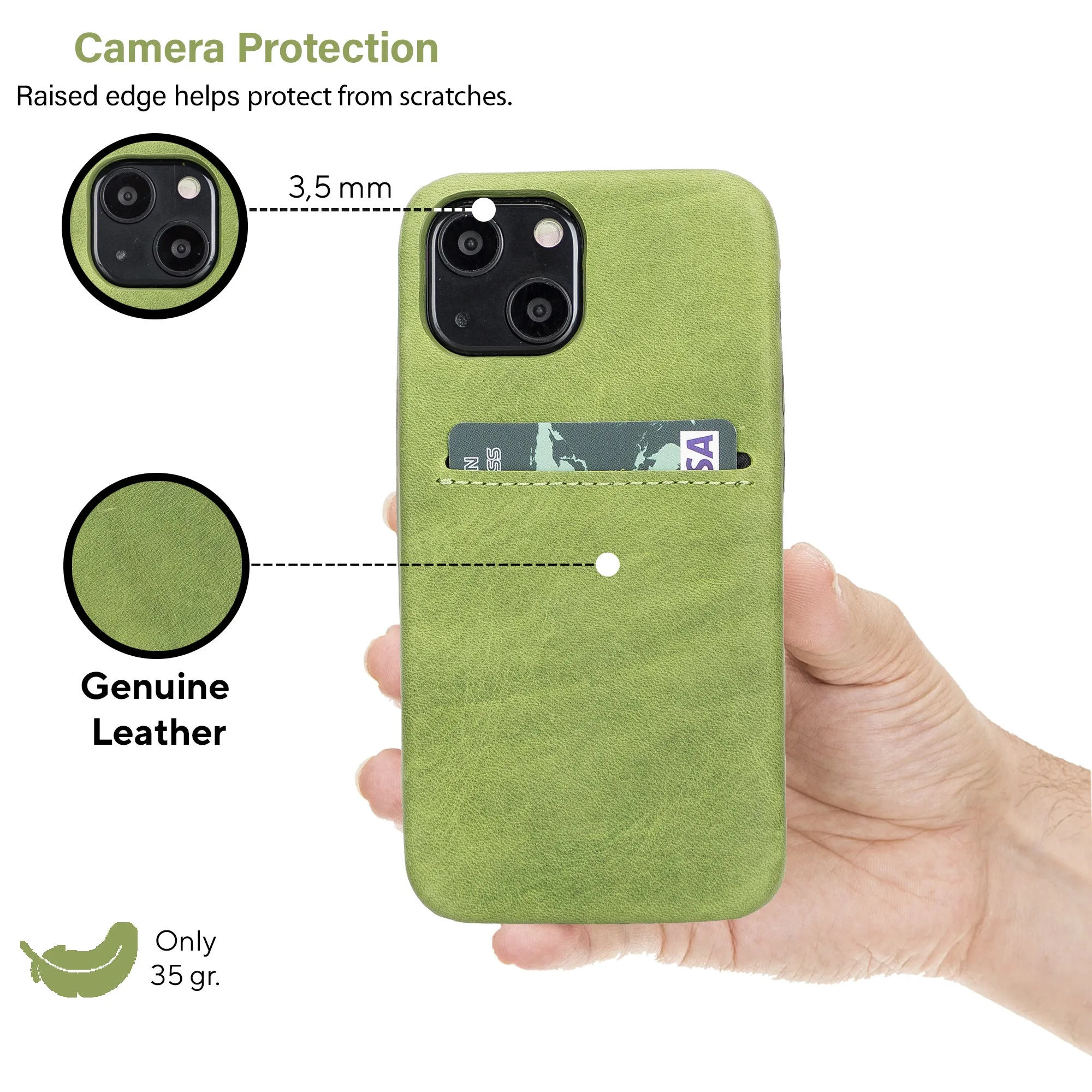 Leather Phone Case with Wallet for iPhone 13 Mini