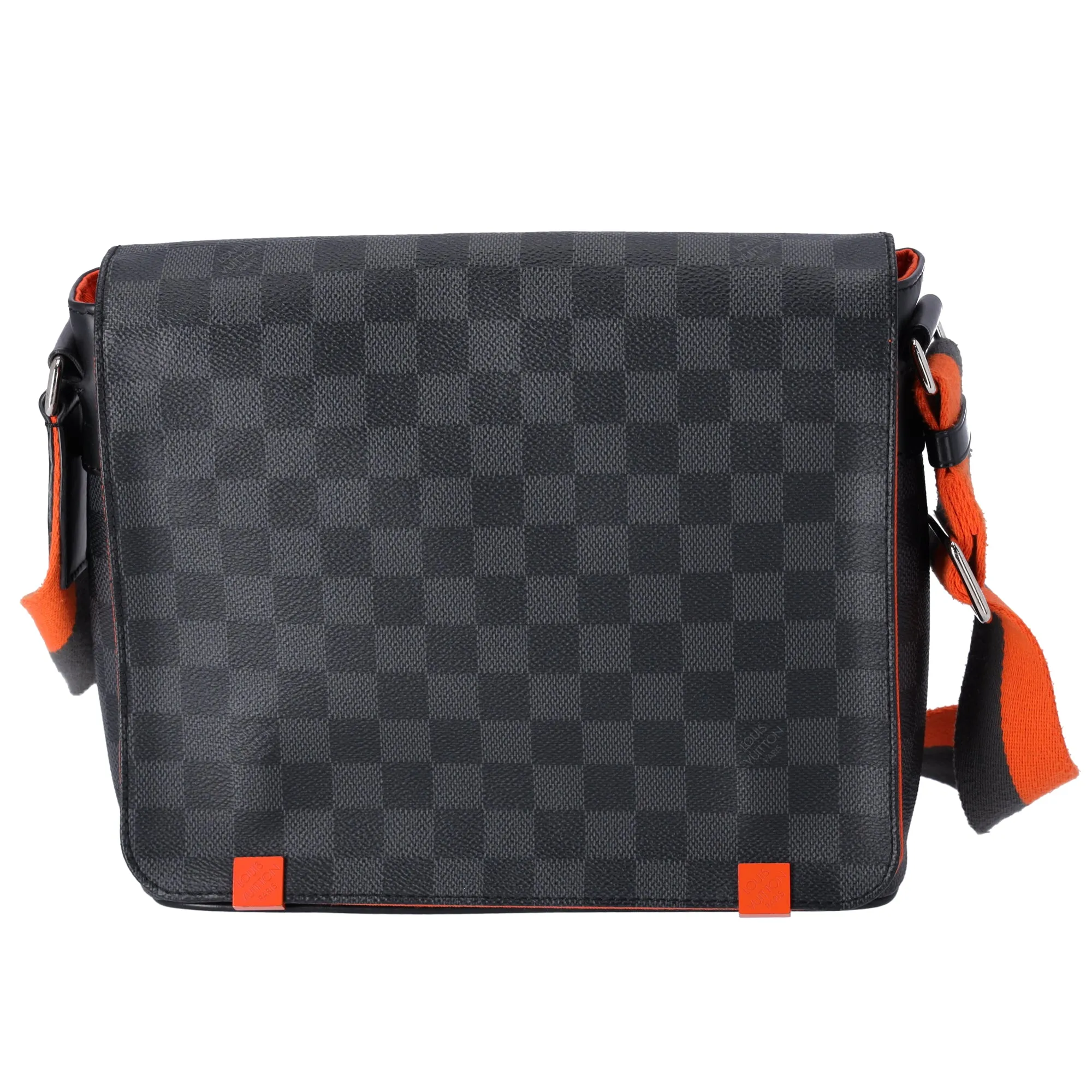 Louis Vuitton District PM NM Shoulder Bag N42405 Damier Graphite Black Orange